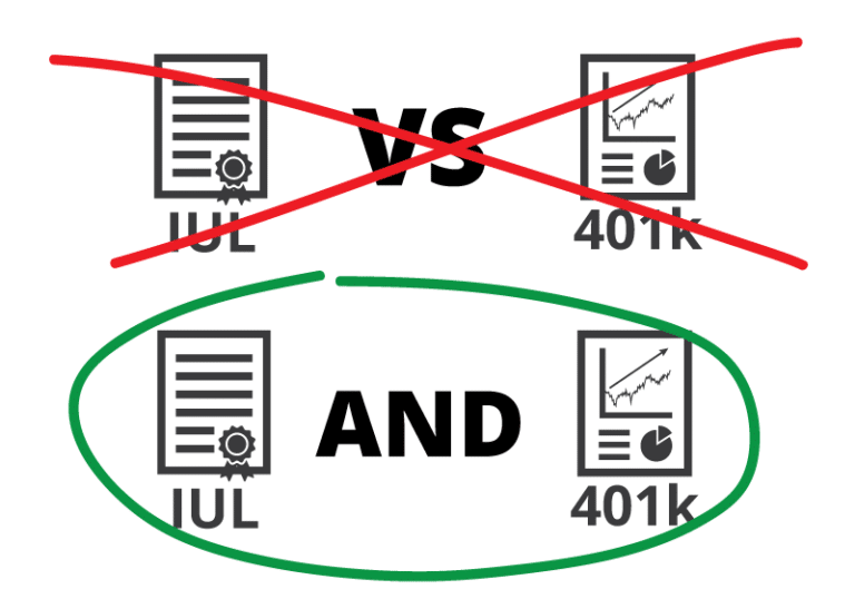 Asking IUL vs 401k is trying to answer the wrong question correctly. A 401k with an IUL provides you a way maximizing retirement income in all economic environments.